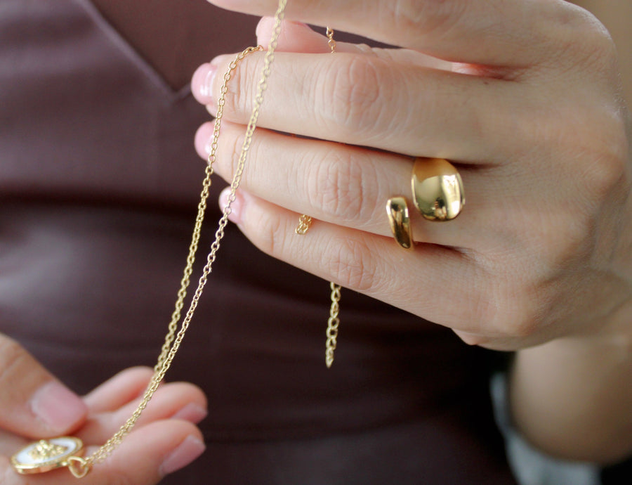 Geometric Gold Ring