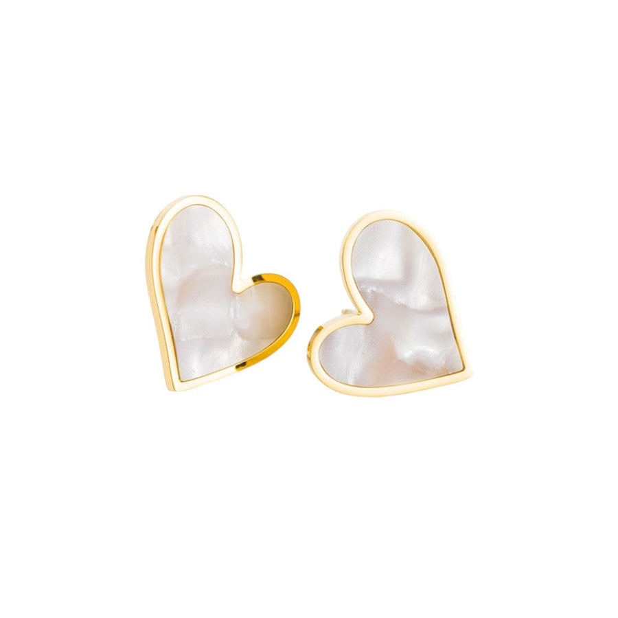 Mother Pearl Heart Earrings